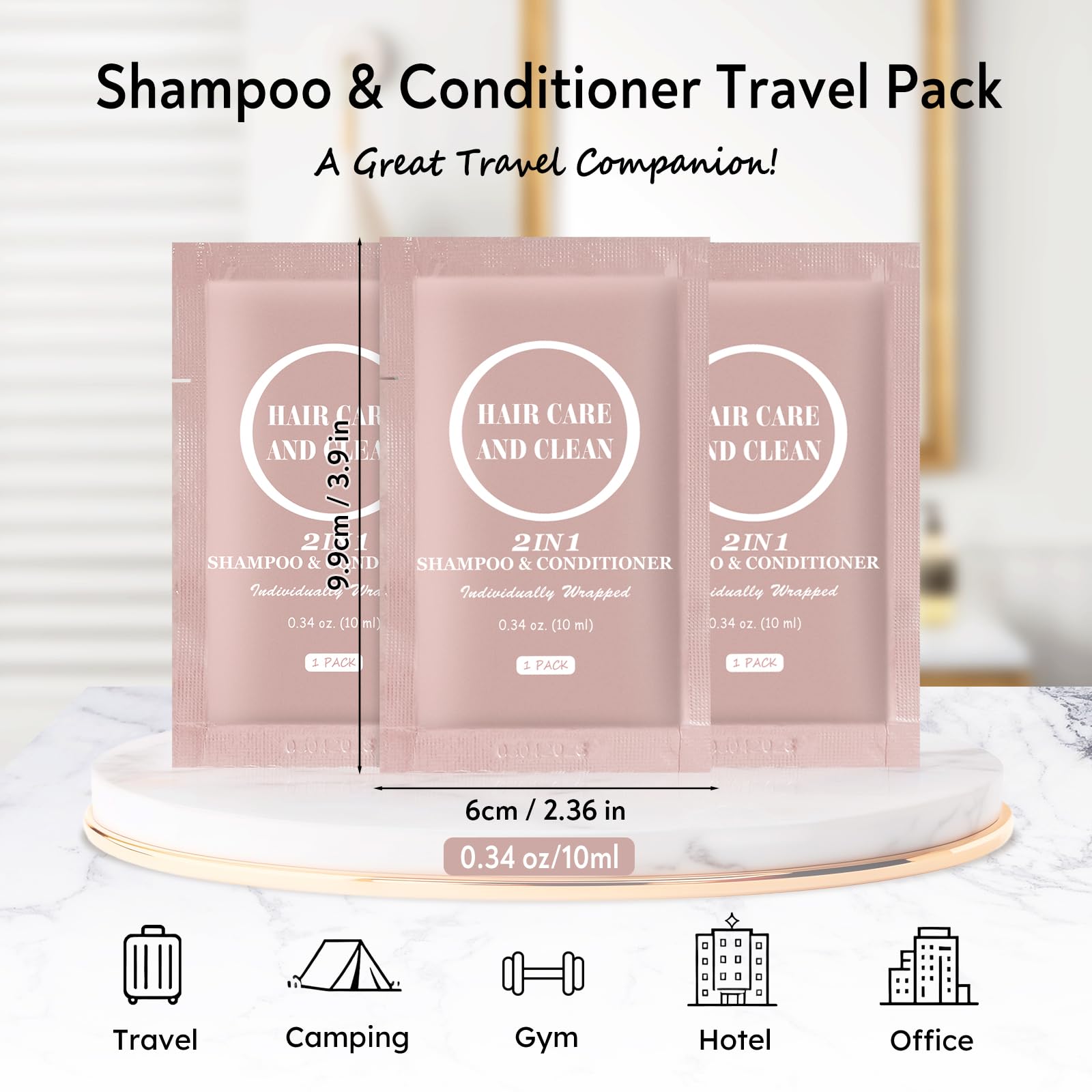 RSQAZQ mini-size bottles for compact, clutter-free toiletry kits.