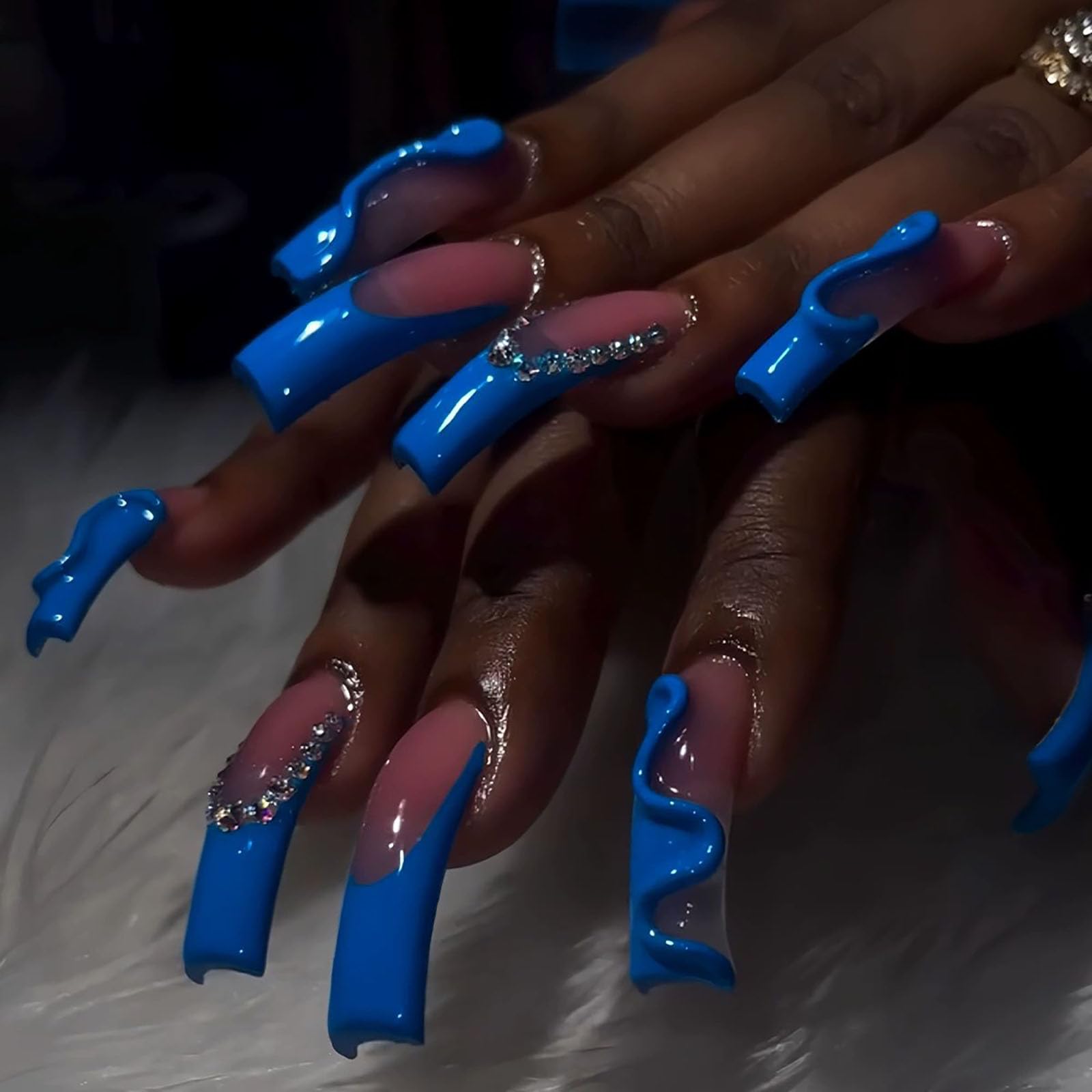 RTKHFZE curved nail tips extra long for a bold at-home manicure