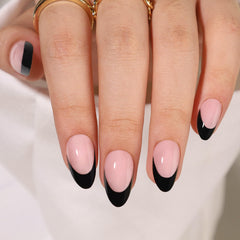 RTKHFZE short press-on nails with almond French tip offer a natural, flexible fit for daily wear.