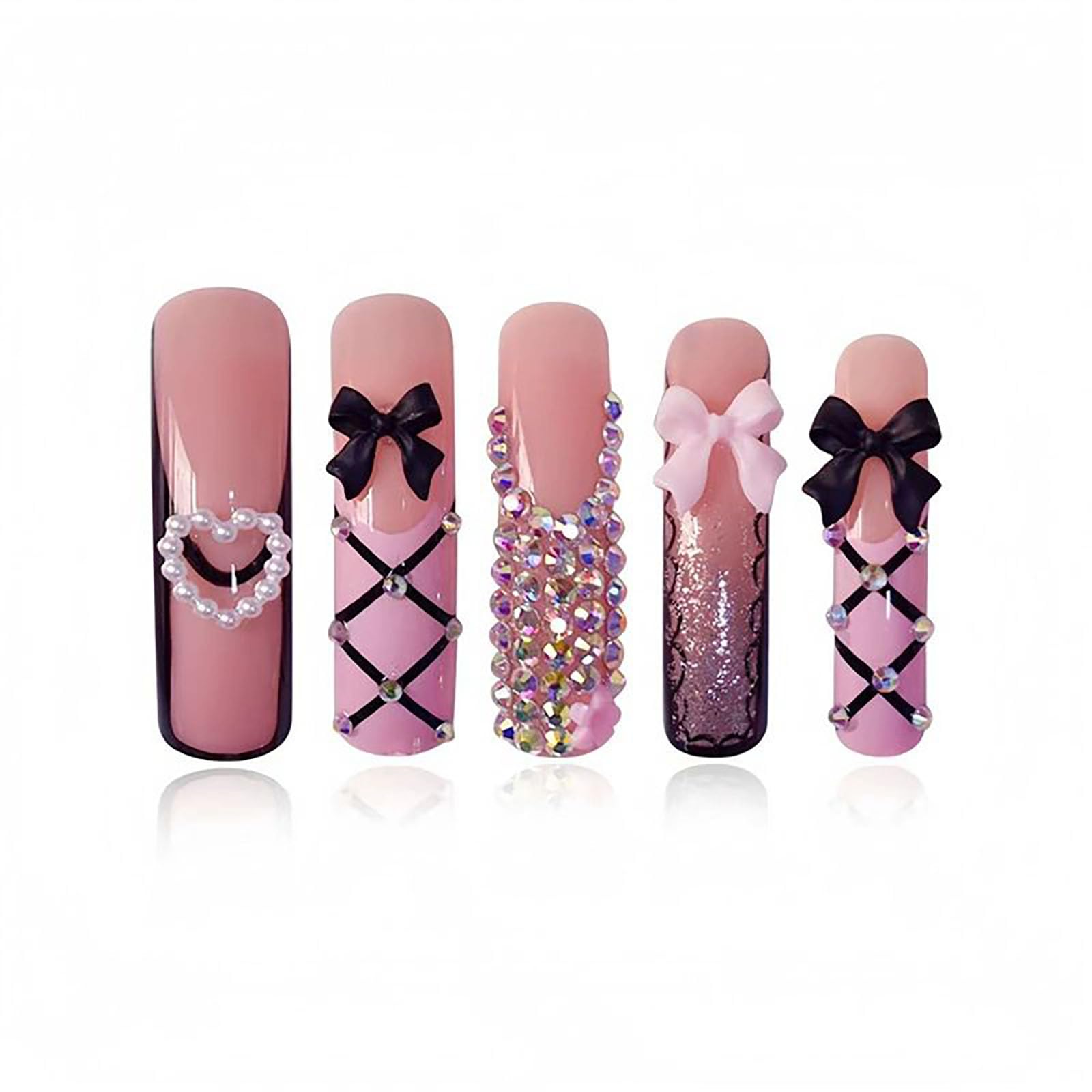 RTKHFZE square nails with glossy pink finish.