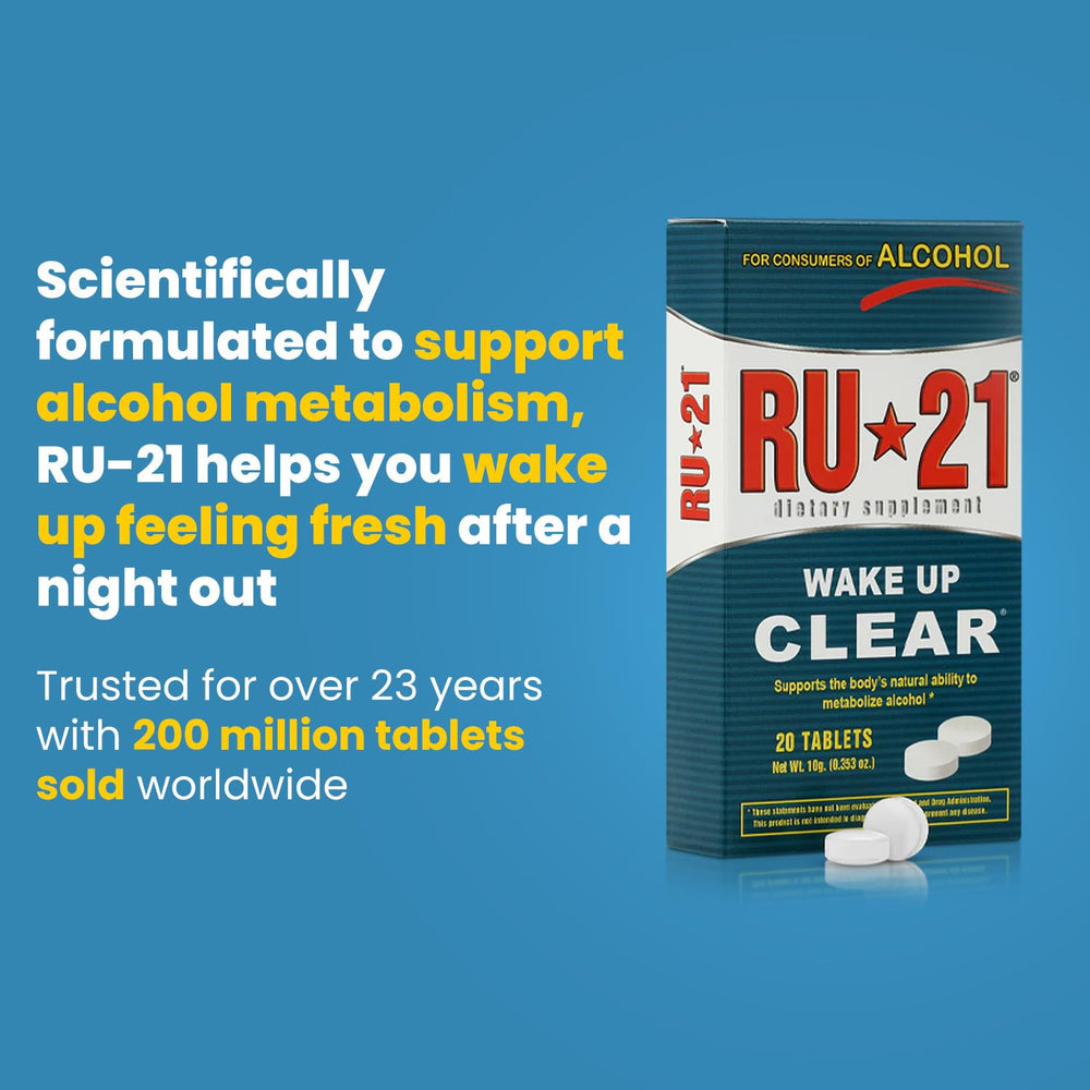 Close-up of RU-21 pills totaling 120 per carton