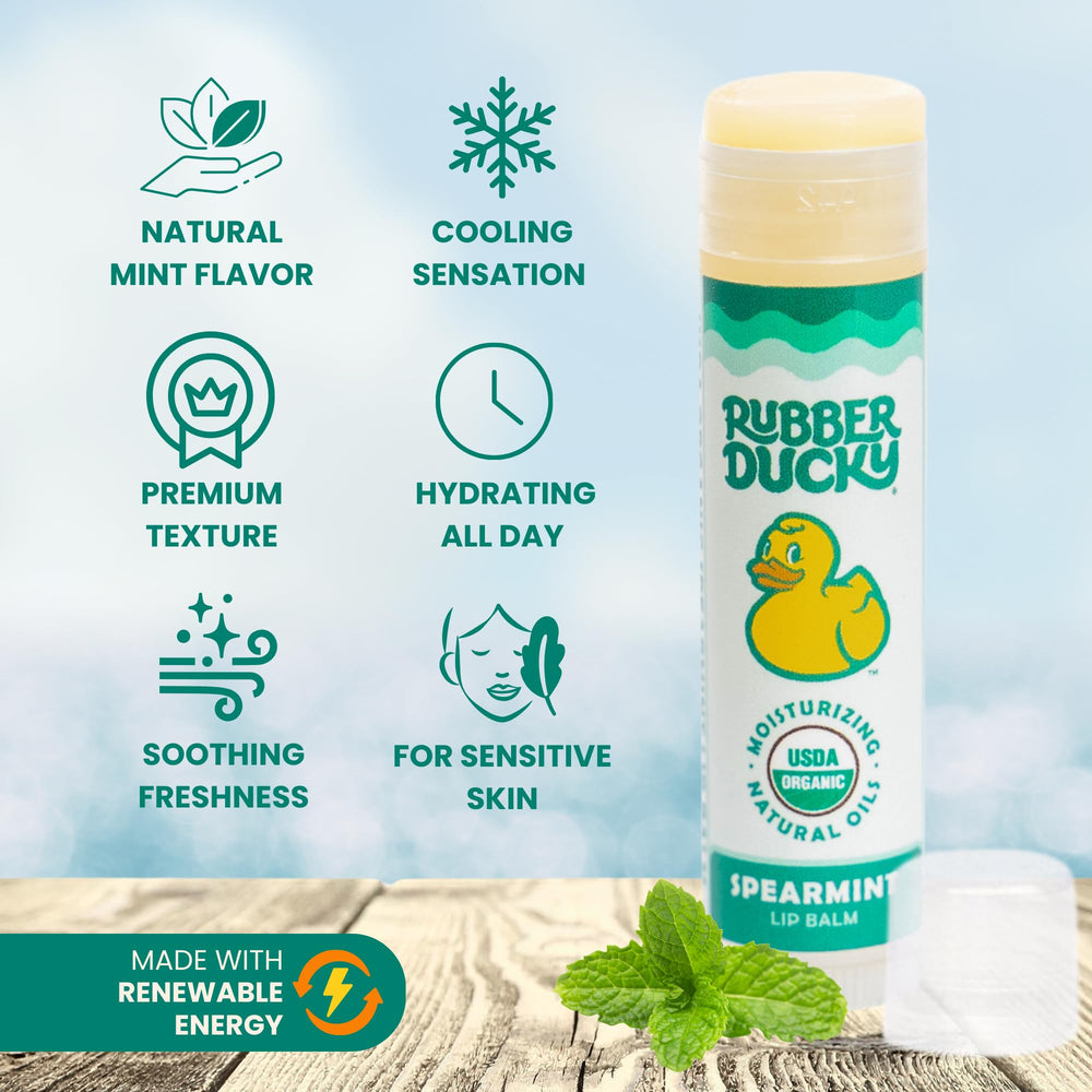 Rubber Ducky untinted lip balm 3-pack in a natural, clean look.