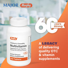 250-count Rugby Children's Multivitamin packaging and branding