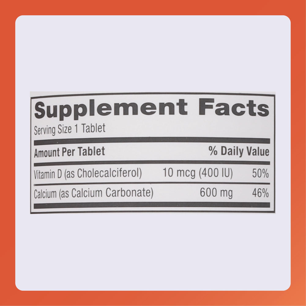 Rugby Laboratories calcium supplement bottle on a shelf