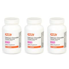 Rugby calcium chewable tablets orange flavor bottle – 60 count