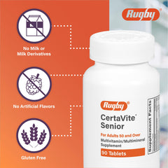 Rugby Laboratories branding and Senior Multivitamin packaging