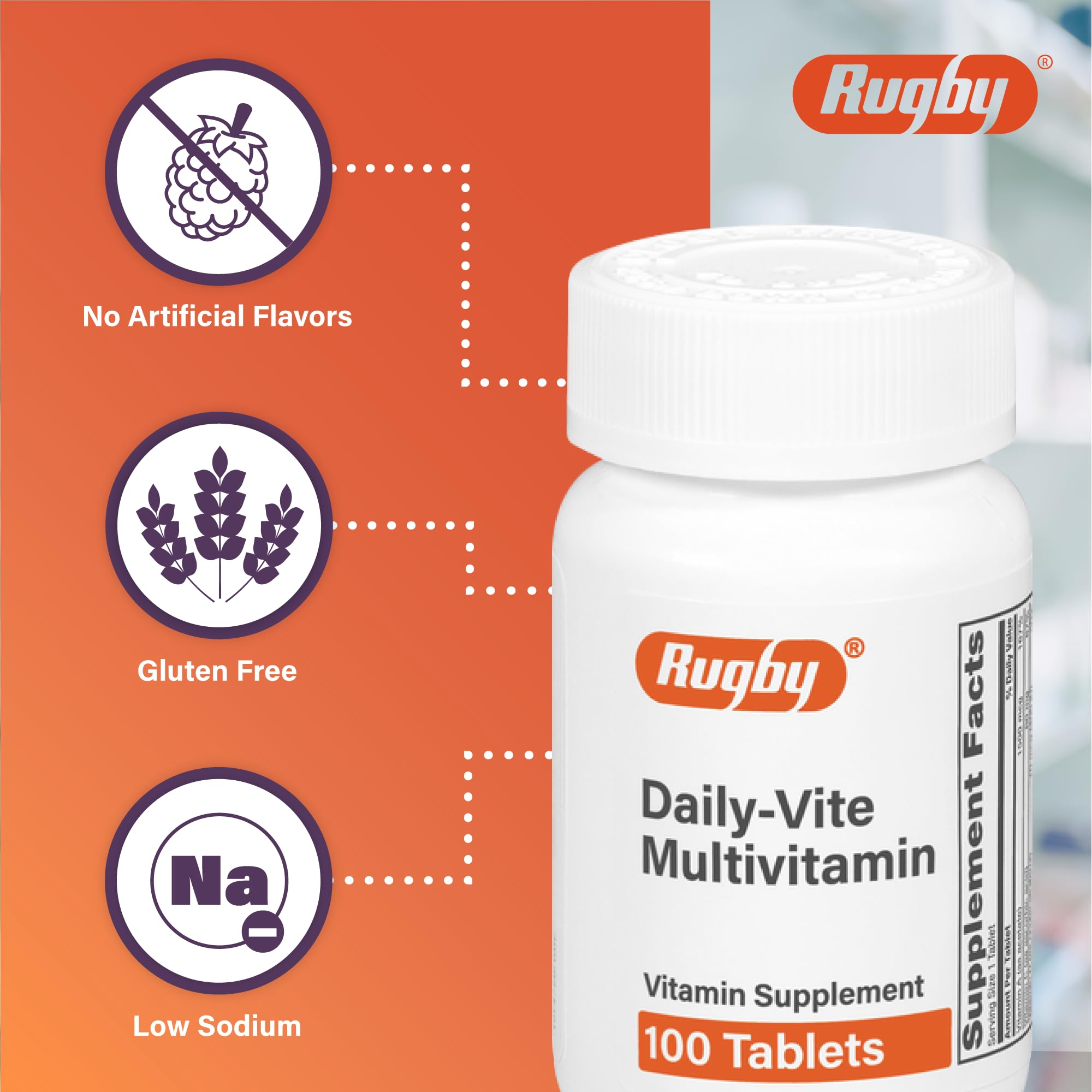Close-up of Daily-Vite multivitamin tablets