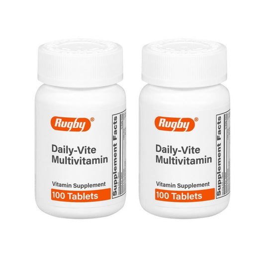 Rugby Daily-Vite Multivitamin bottle and 2-pack packaging (hero image)