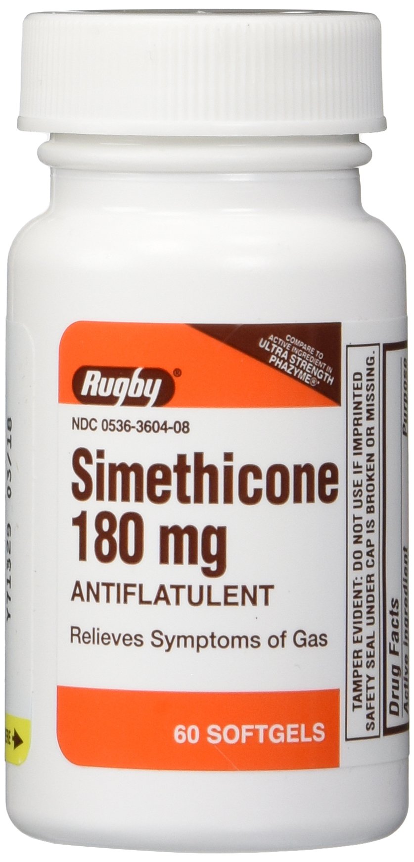 Rugby Laboratories anti-foaming simethicone icon emphasizes anti-foaming action for gas discomfort.