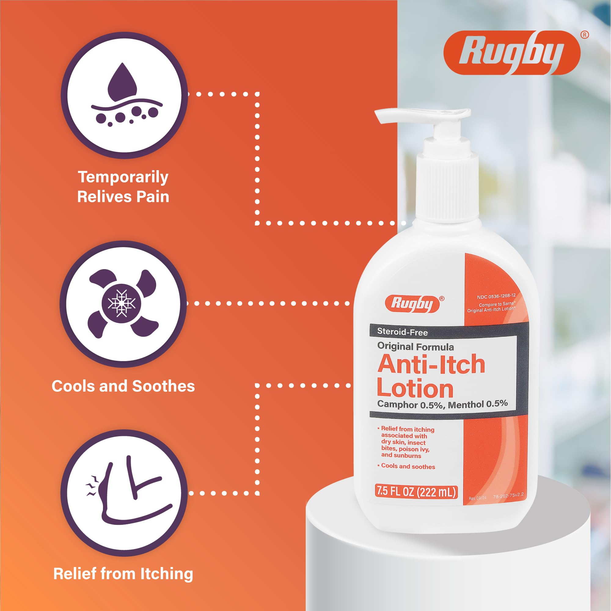 Rugby Laboratories anti-itch lotion cooling sensation demonstrates immediate relief potential.