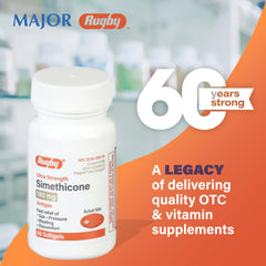 Rugby Laboratories gas relief product showcased in-store display for quick symptom relief