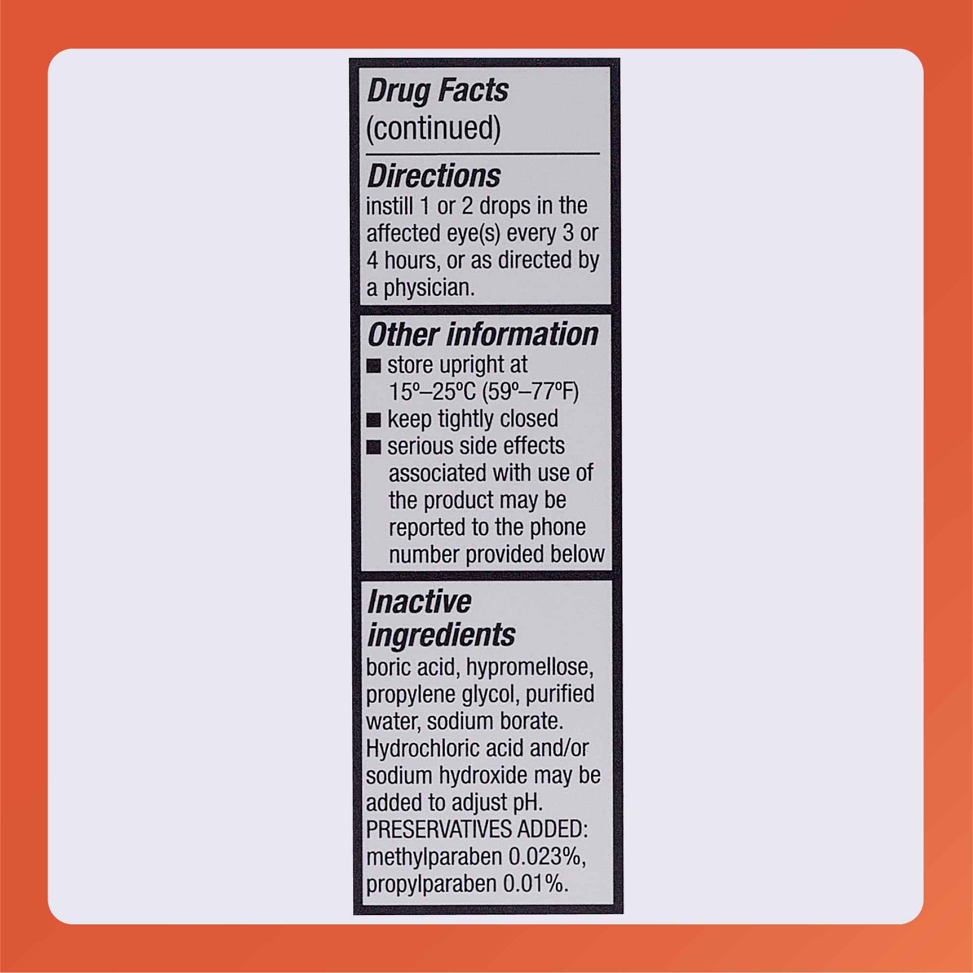 Rugby Laboratories OTC eye drops packaging with label conveying 0.5 fl oz size