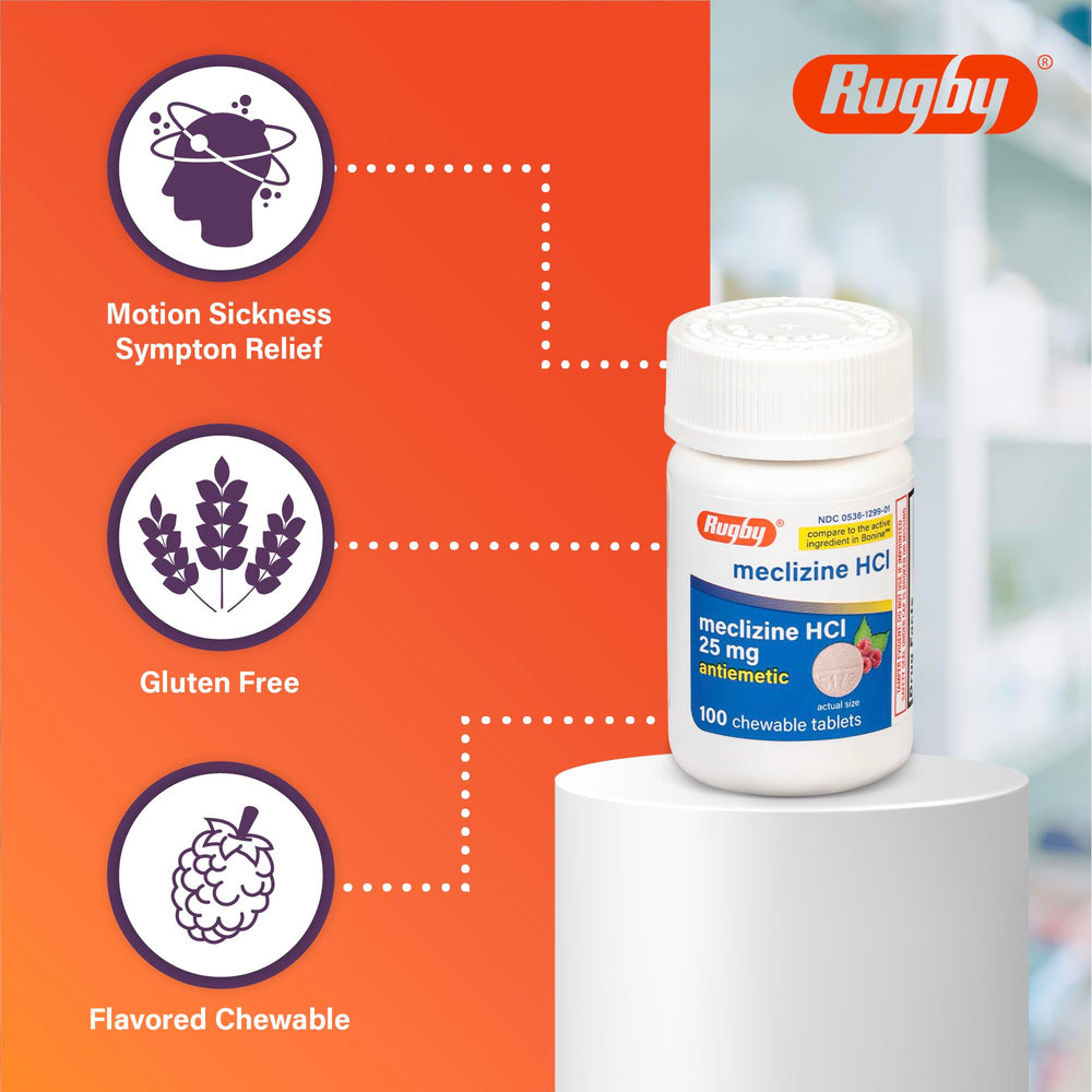 Rugby Laboratories travel kit with meclizine to support motion comfort.