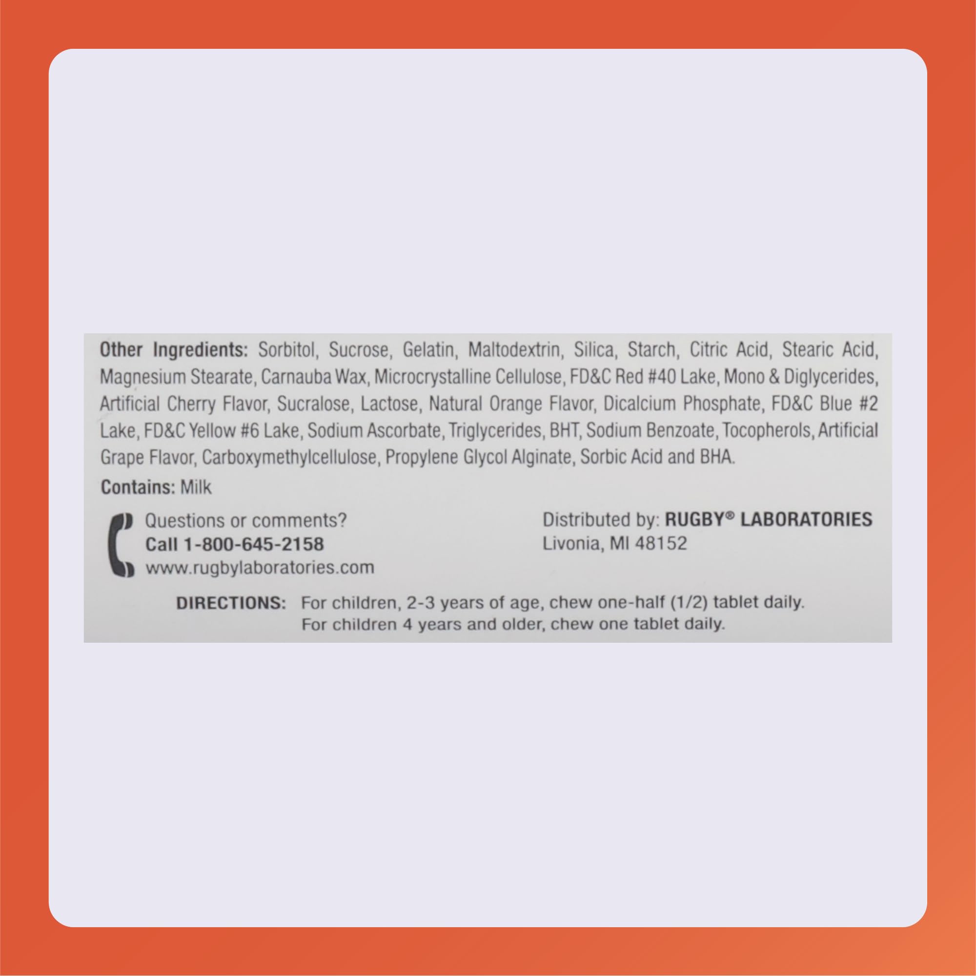 Rugby Laboratories bottle with product label