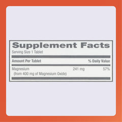Close-up of a single 400 mg magnesium oxide tablet