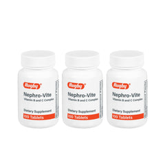 Rugby Nephro-Vite Vitamin B and C Complex Tablets bottle front view
