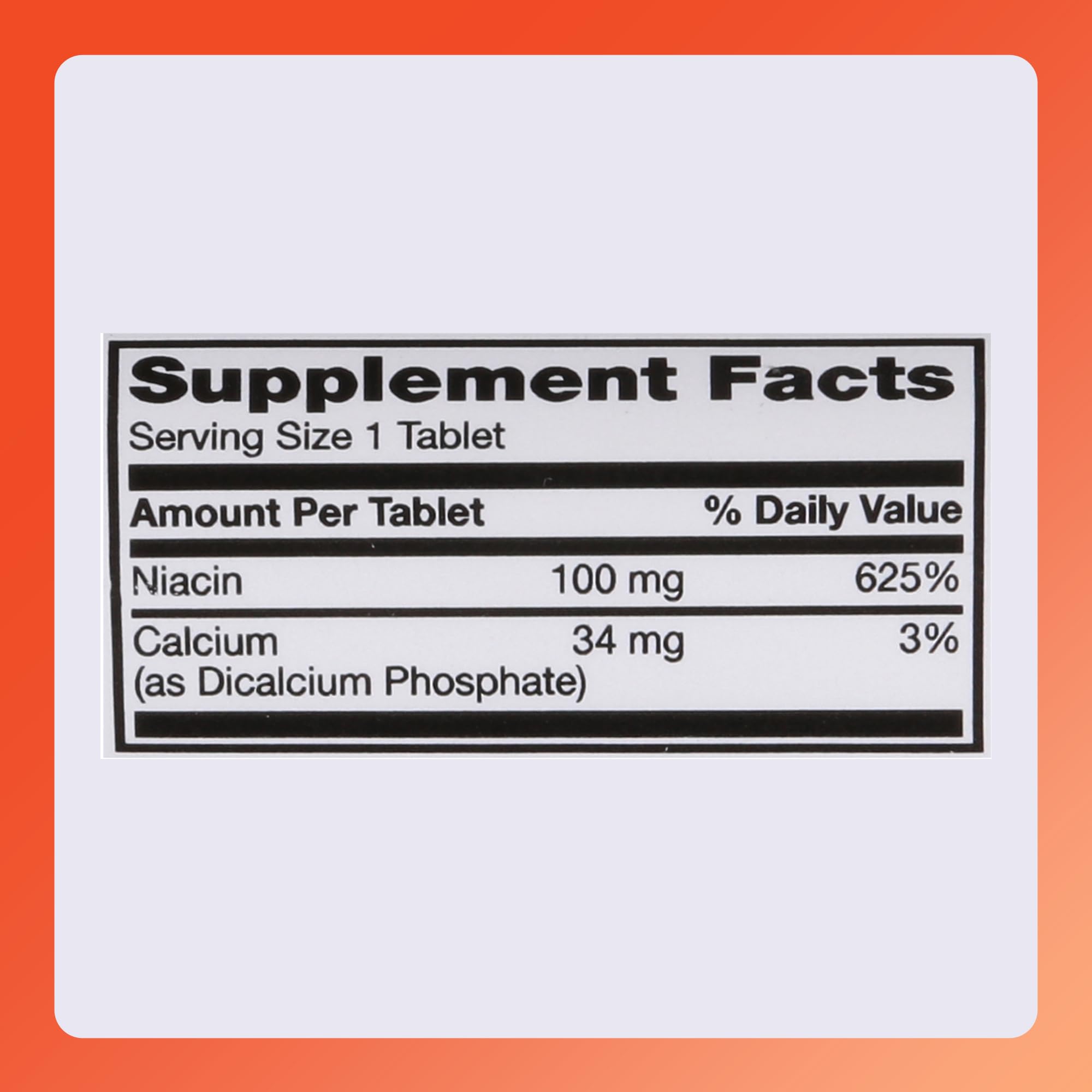Product label showing nutrition and ingredient information