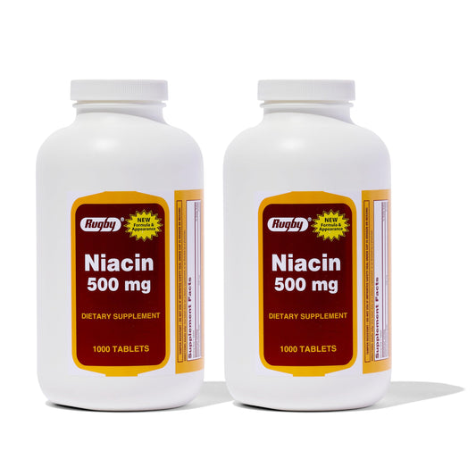 Rugby Niacin 500mg 2-pack bottle image