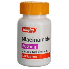 Close-up of Niacinamide 500 mg tablet