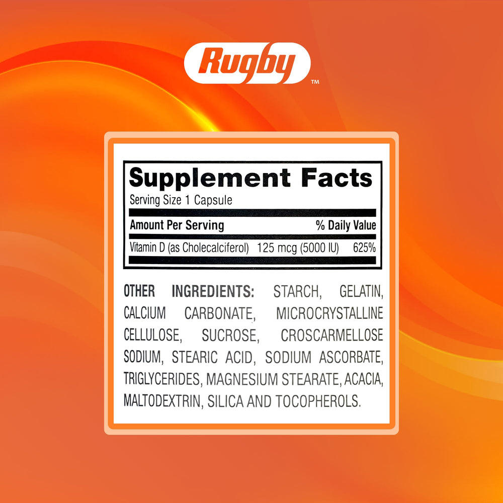 Healthy lifestyle concept with Rugby Vitamin D3 supplement