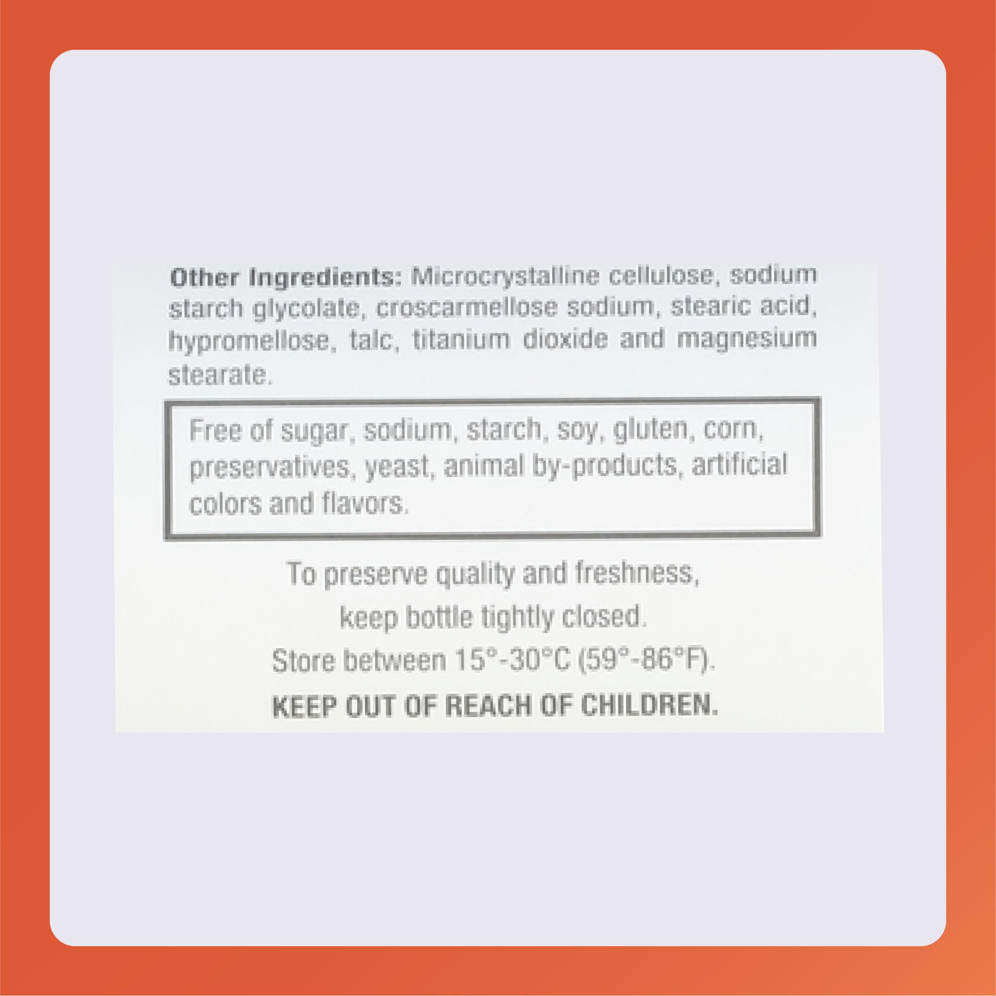 Dietary supplement icons indicating sugar-free and allergen-free