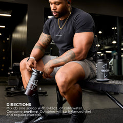 Micronized creatine powder dissolving in water