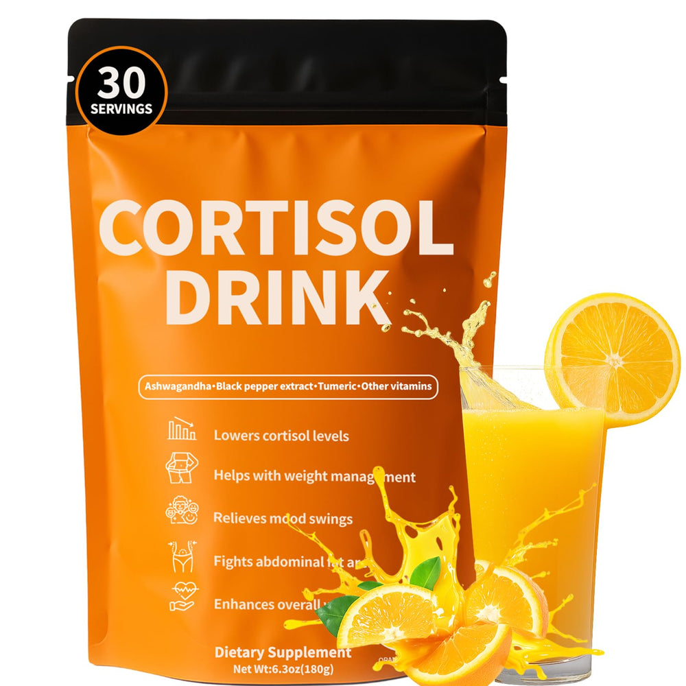 Rulinal Cortisol Drink Powder bottle on display, supporting stress balance and daily energy