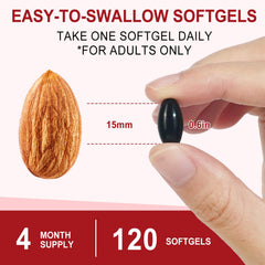 Close-up of 12mg astaxanthin softgels