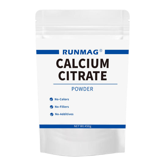 Front view of RUNMAG Calcium Citrate Powder 450g bag