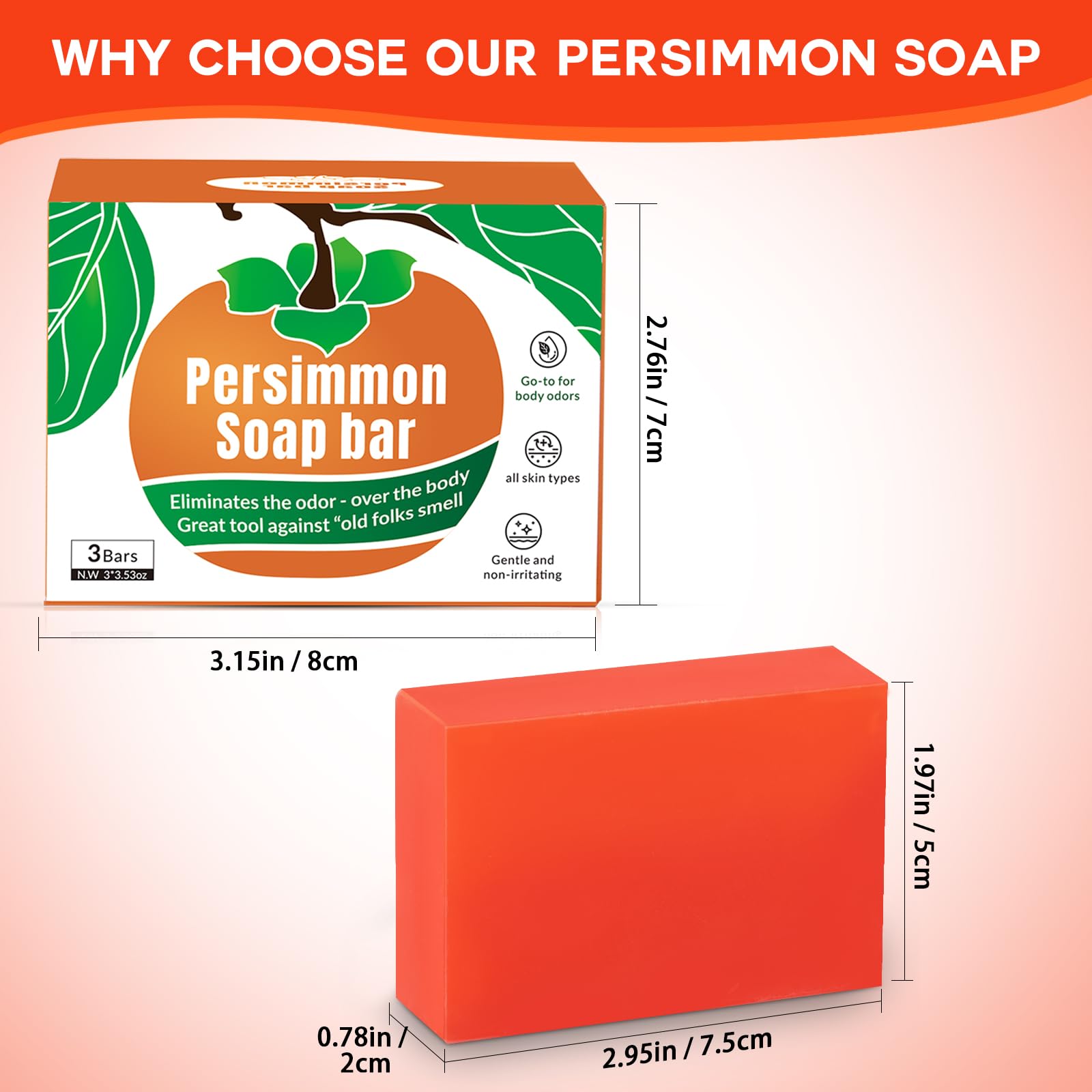 Runsidan persimmon soap bar suitable for all ages and routines