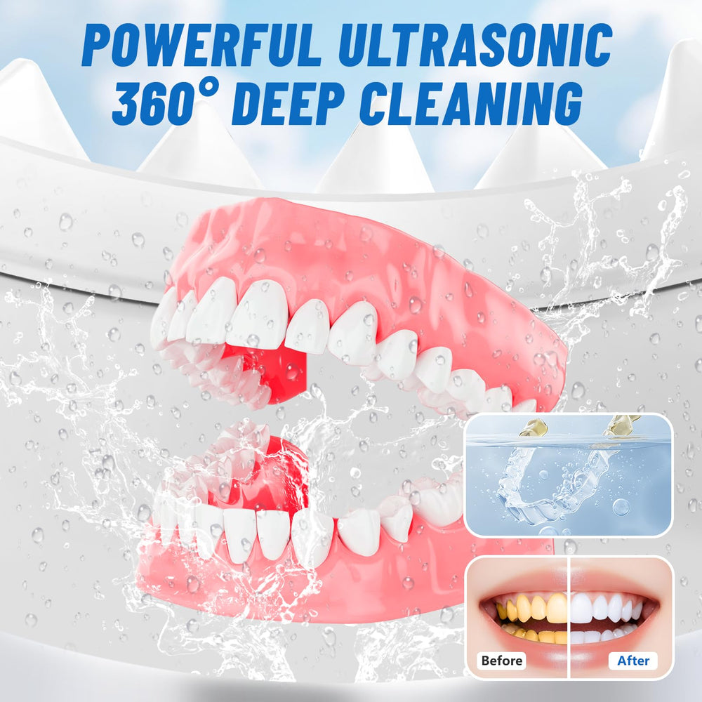 Split-design ultrasonic cleaner with built-in cooling fan