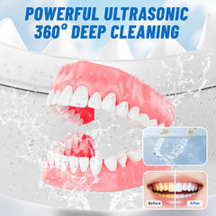 Split-design ultrasonic cleaner with built-in cooling fan