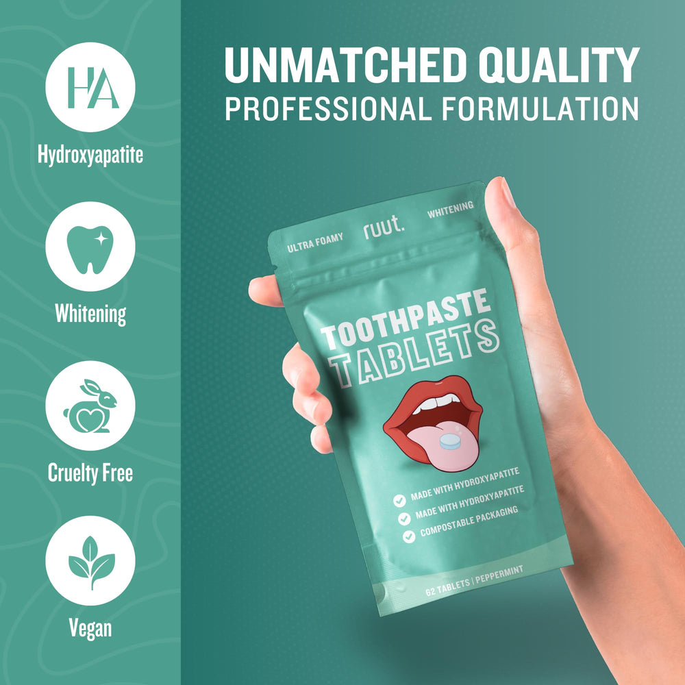 Travel-size toothpaste tablets packaging