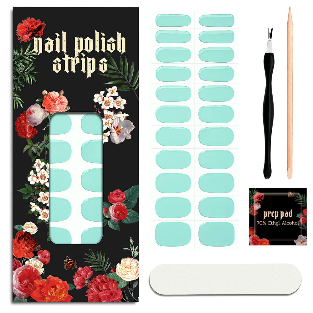The ruyeefam Mint Smoothie Green nail wraps deliver a vibrant color with a salon-grade finish.