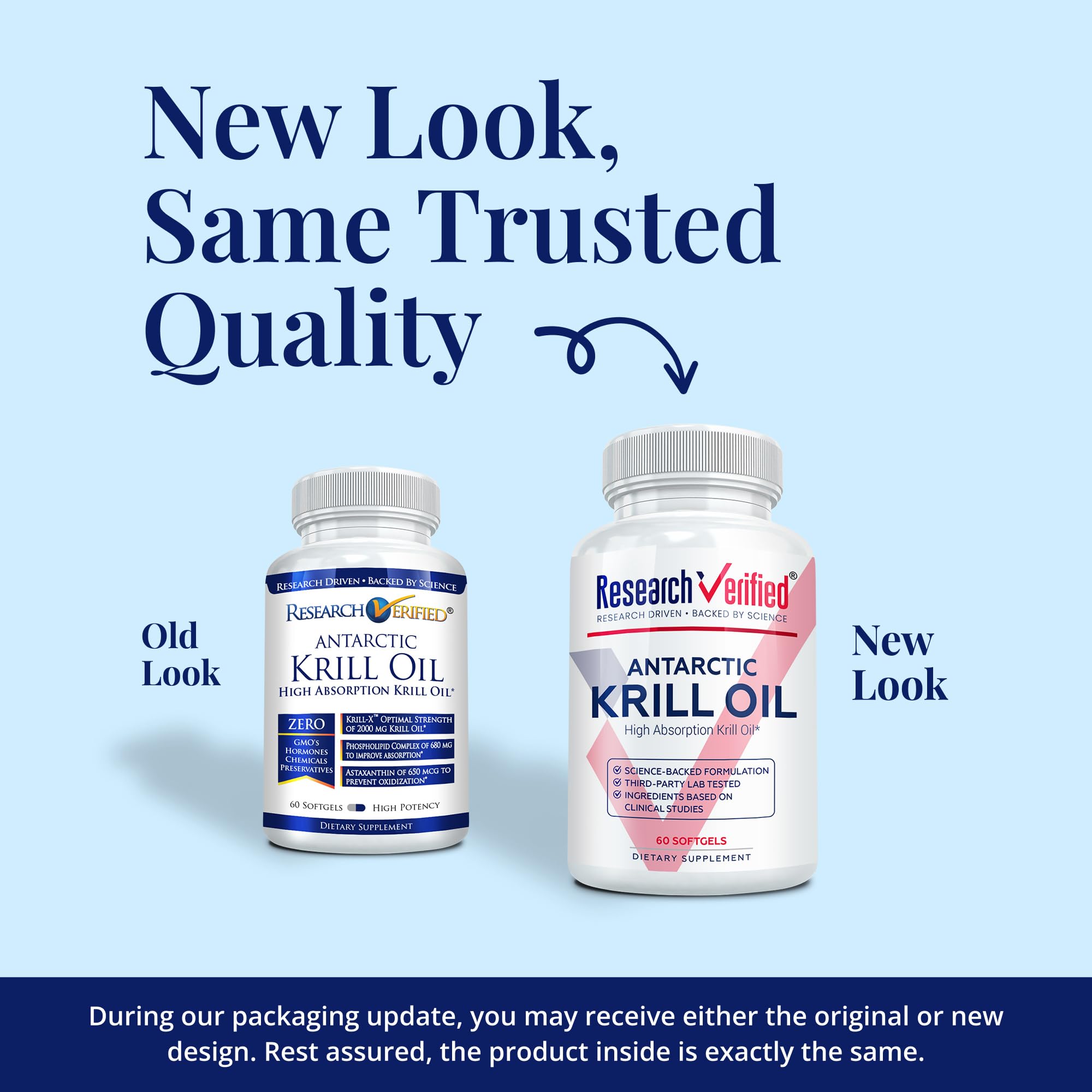 Close-up of 360 krill oil softgels