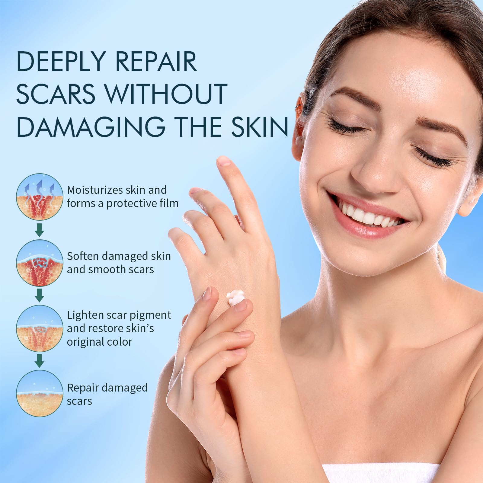 Rvlaim night-application-scar-healing depicting overnight support for natural scar recovery.