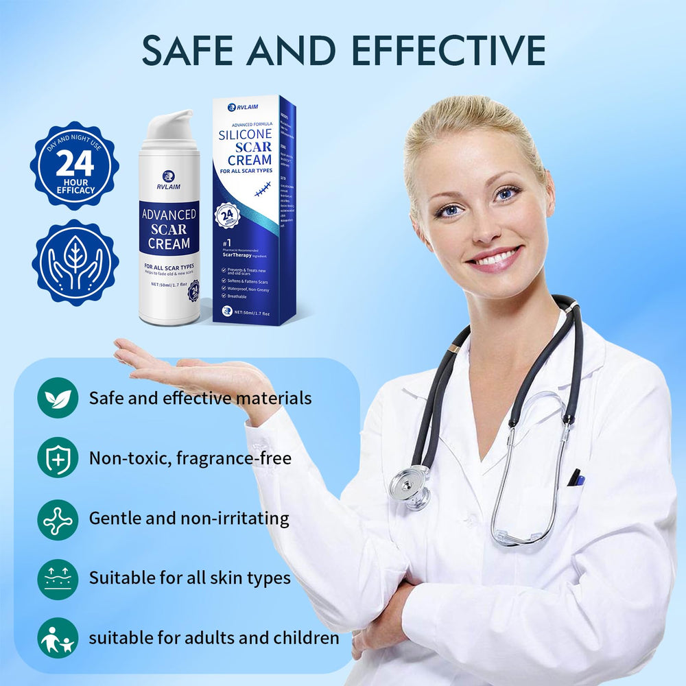 Rvlaim scar-cream-application-swirl demonstrates easy, even distribution for a smoother scar.