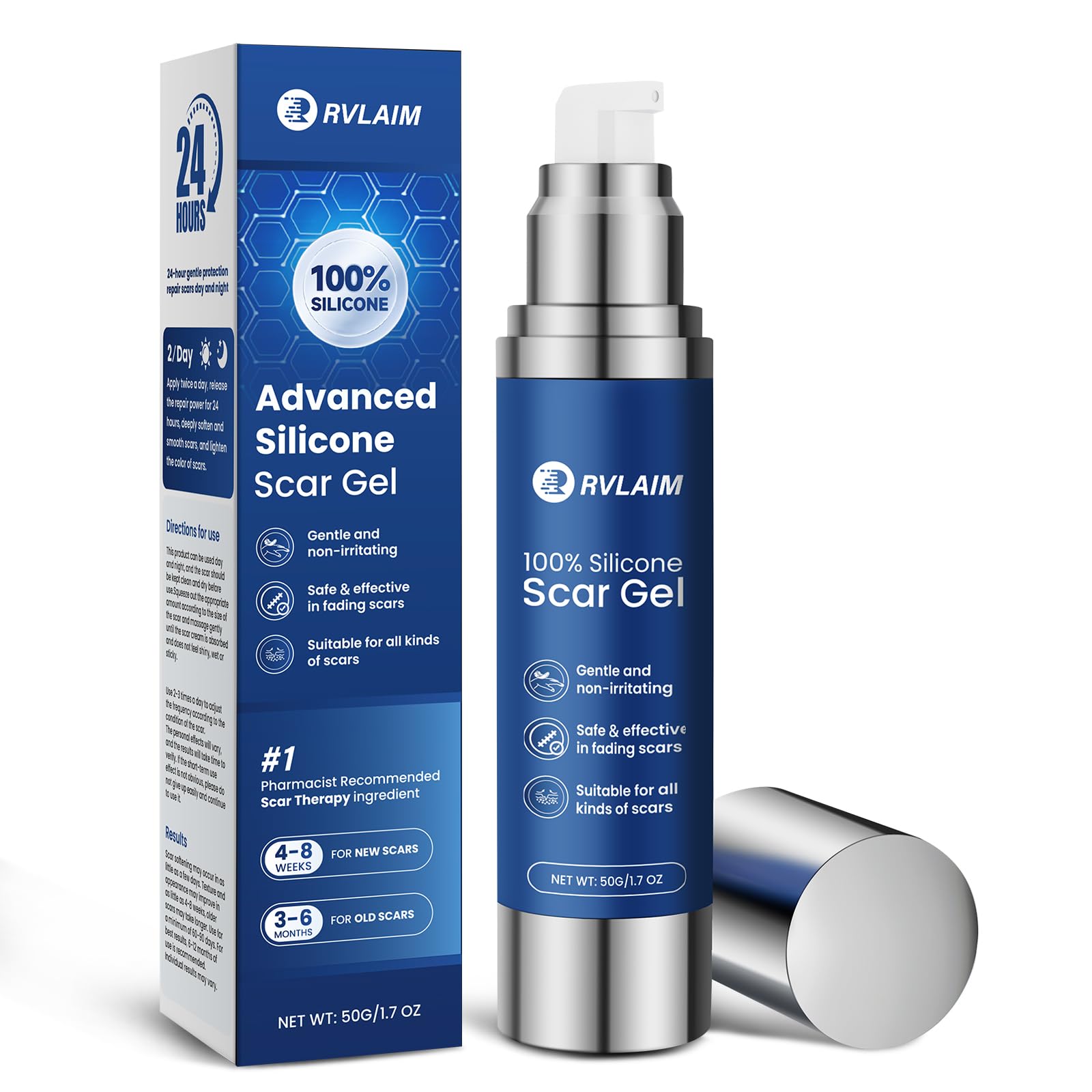 Rvlaim silicone scar gel bottle for daily scar care