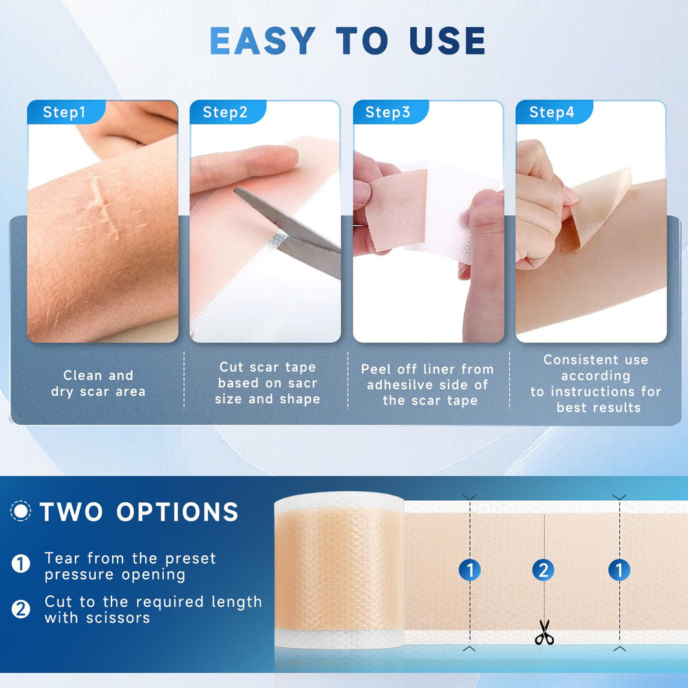 Rvlaim silicone scar sheets breathable layer emphasizes comfort for day and night use