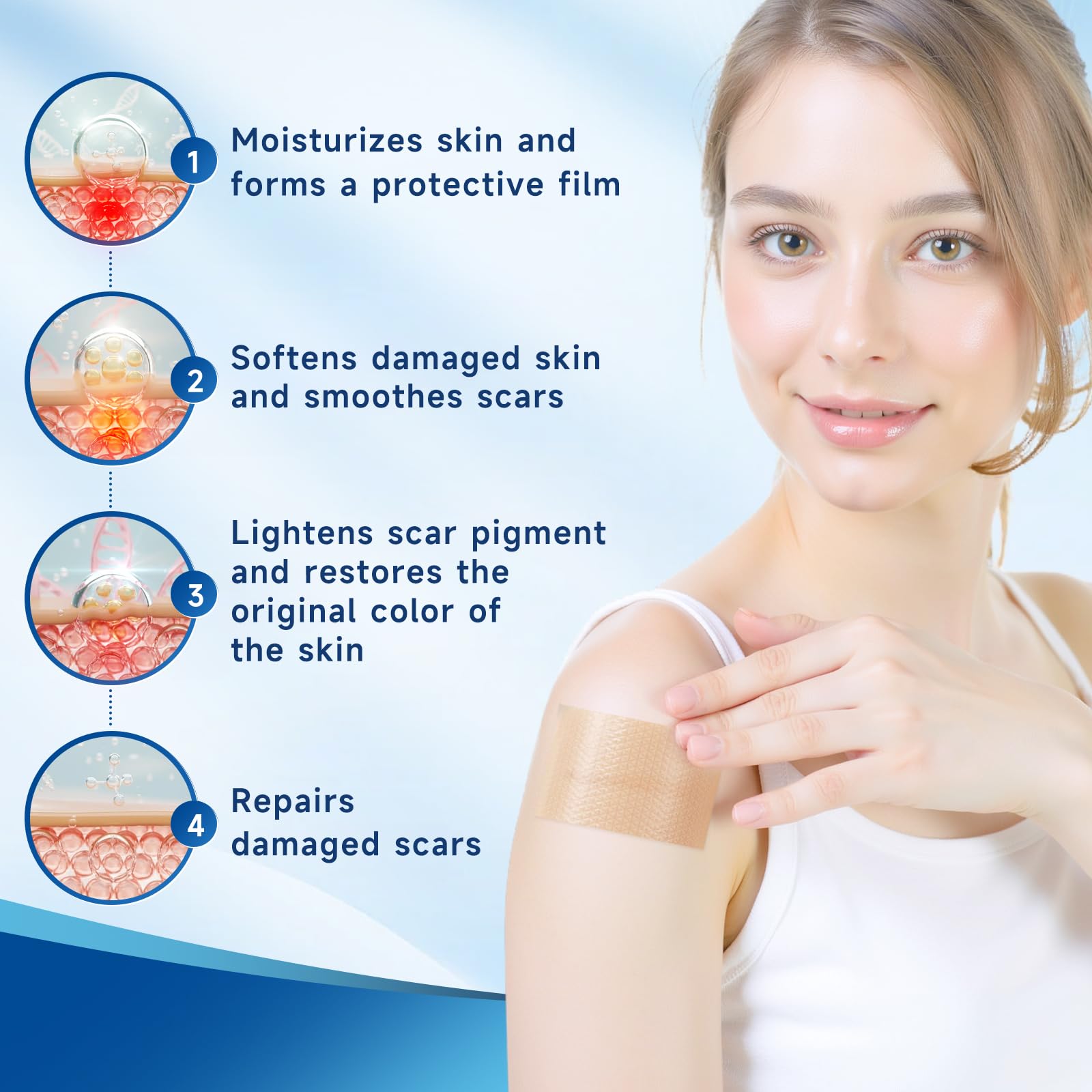 Rvlaim silicone scar sheets closeup texture reveals soft, skin-friendly silicone surface
