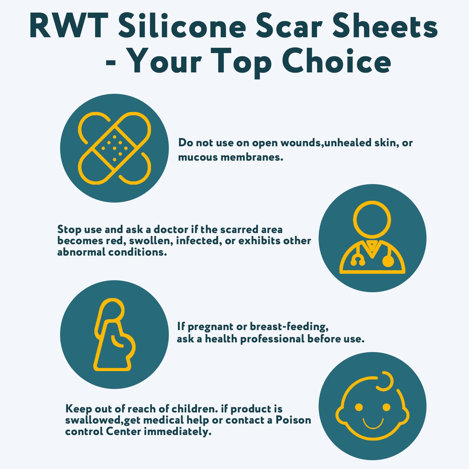 RWT silicone scar sheets placed on a scar area, example of use on a keloid.