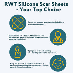 RWT silicone scar sheets placed on a scar area, example of use on a keloid.