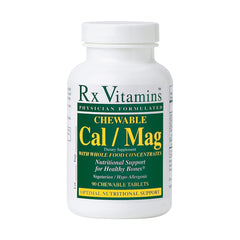 Rx Vitamins Chewable Calcium/Magnesium Tablets bottle labeled vanilla flavor, 90-count