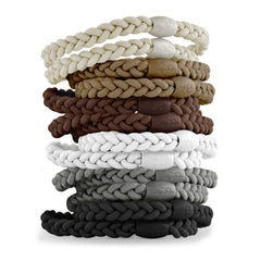 Ryan and Rose Cutie Bands neutral hair ties in front view for secure, damage-free styling.