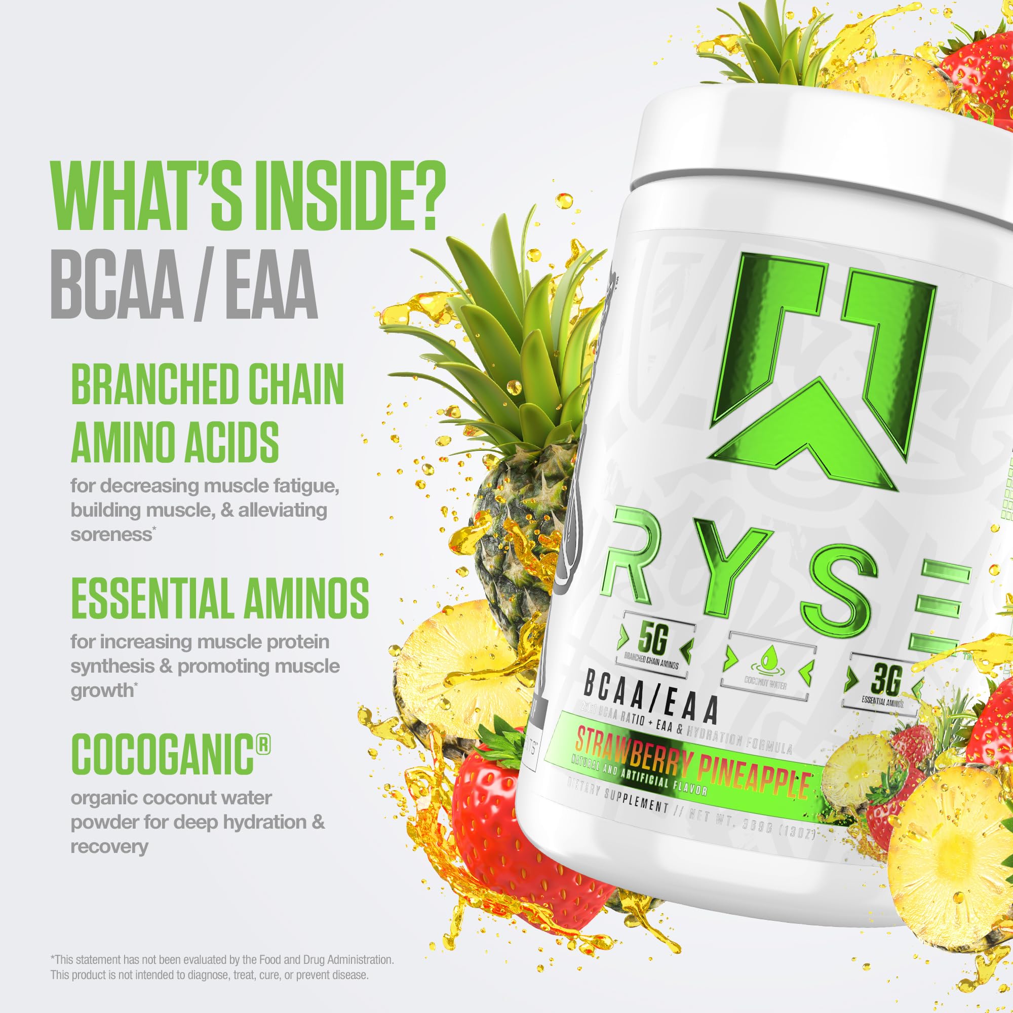 Coconut water hydration component in RYSE BCAA EAA Powder