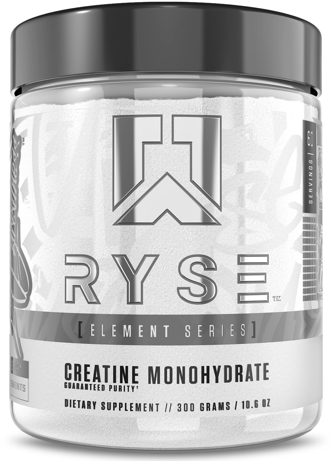 RYSE Creatine Monohydrate Powder Unflavored bottle label