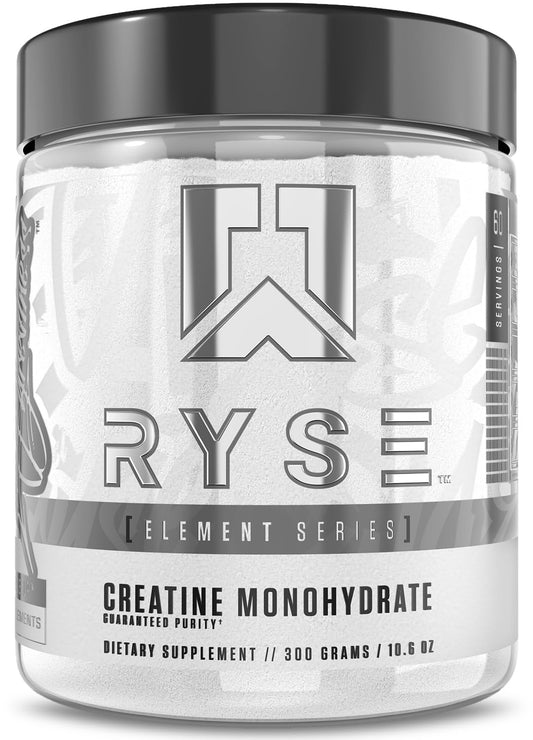 RYSE Creatine Monohydrate Powder Unflavored bottle label