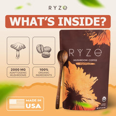 California-grown mushrooms used in RYZE Mushroom Coffee