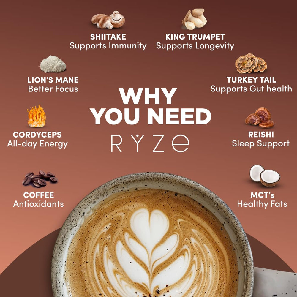 RYZE Mushroom Coffee Dark Roast per 30 servings