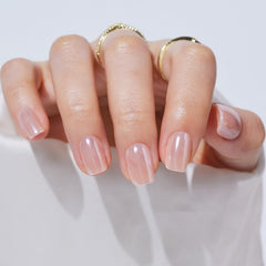 S.T. Friends short glossy pink square nails kit for at-home salon-style nails